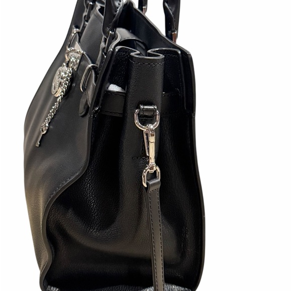 Michael Kors Hamilton Medium Leather Satchel Black - Picture 6 of 14